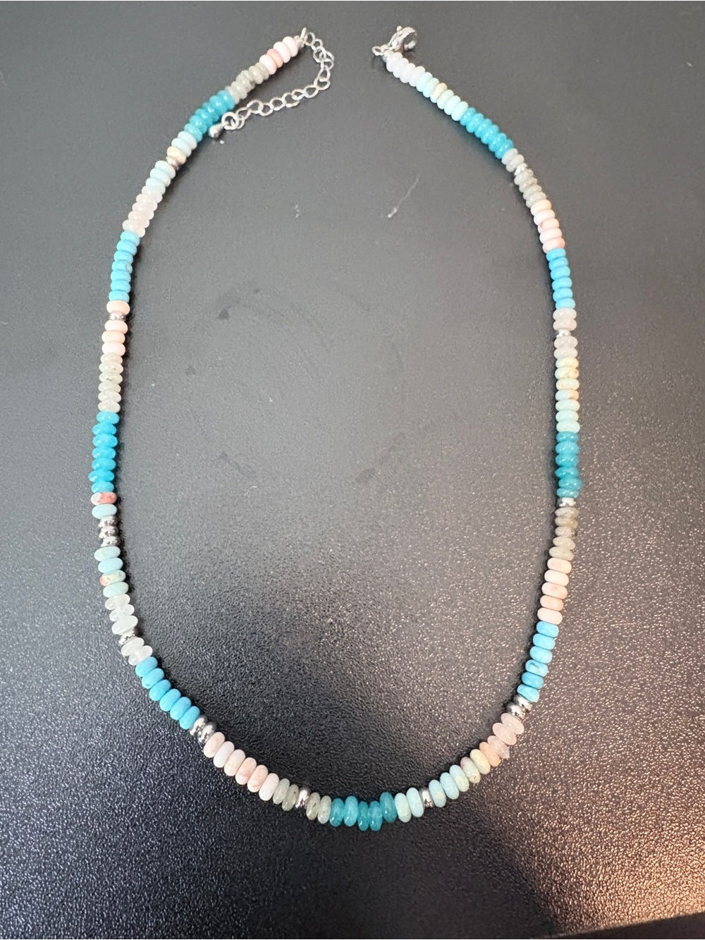 Amazon Turquoise and Tan Beaded Necklace
